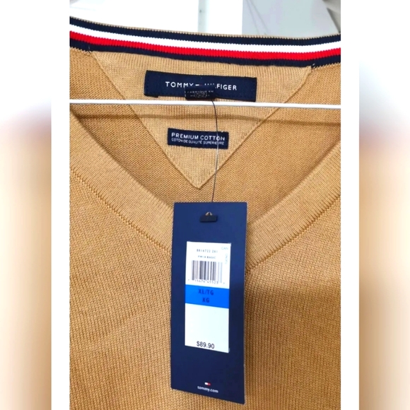 Tommy Hilfiger Sweater Dark Beige Men Size XL - Picture 2 of 5